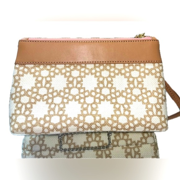 Spartina 449 Garden House Tassel Wristlet, Leather and Canvas, NWOT - Picture 7 of 11